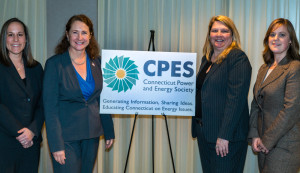 From left to right: Weezie Nuara, ISO New England; Congresswoman Elizabeth Esty; Joey Lee Miranda, Robinson & Cole, CPES President; and Alexandrea Isaac, Starion Energy, CPES Board Member.